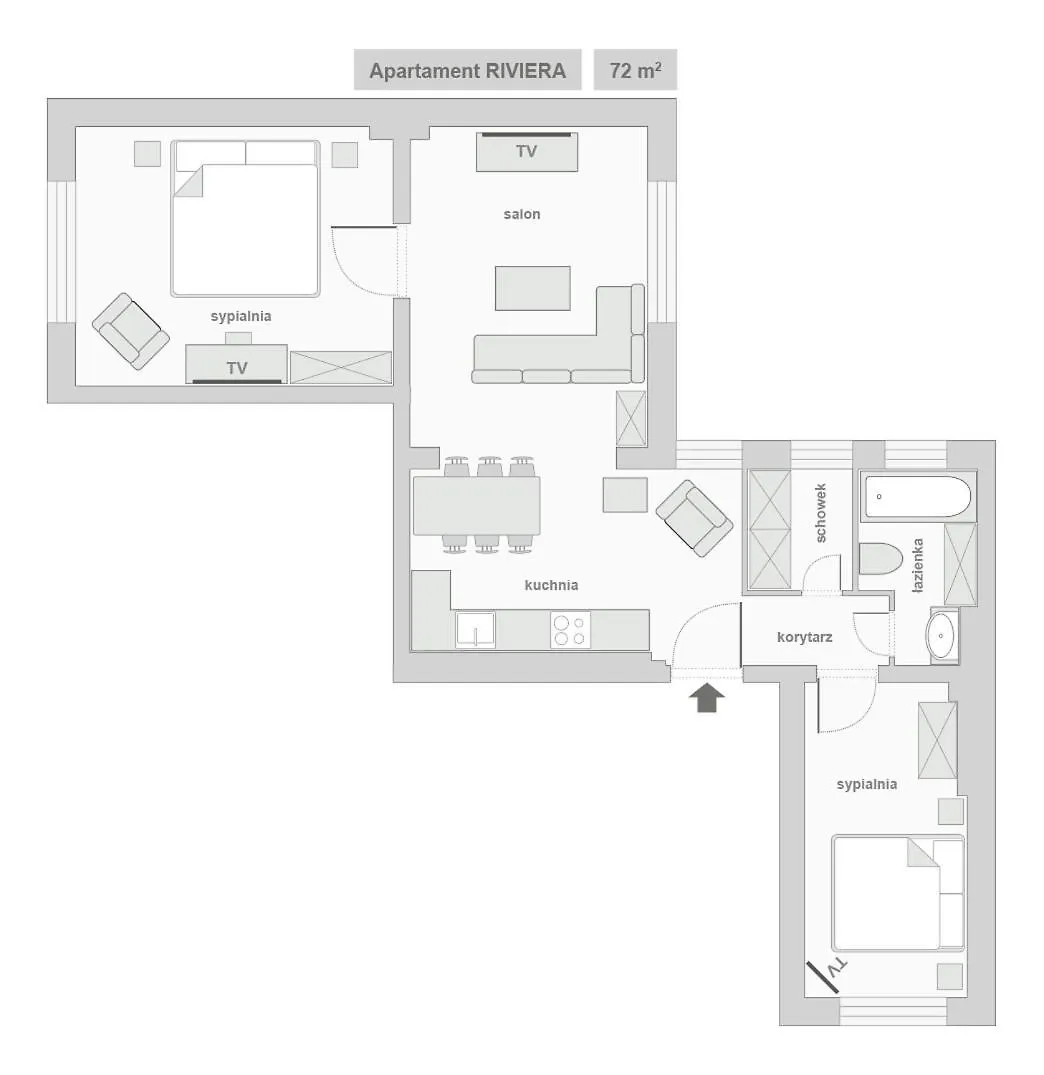 Sanhaus Apartments - Riviera - Apartament Z Dwoma Sypialniami, 100 Metrow Od Deptaka Sopot Polska